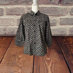 FRENCH CONNECTION WOMEN FLEETING FOX SMOCK STYLE 3/4 SLEEVE TOP - SIZE 0